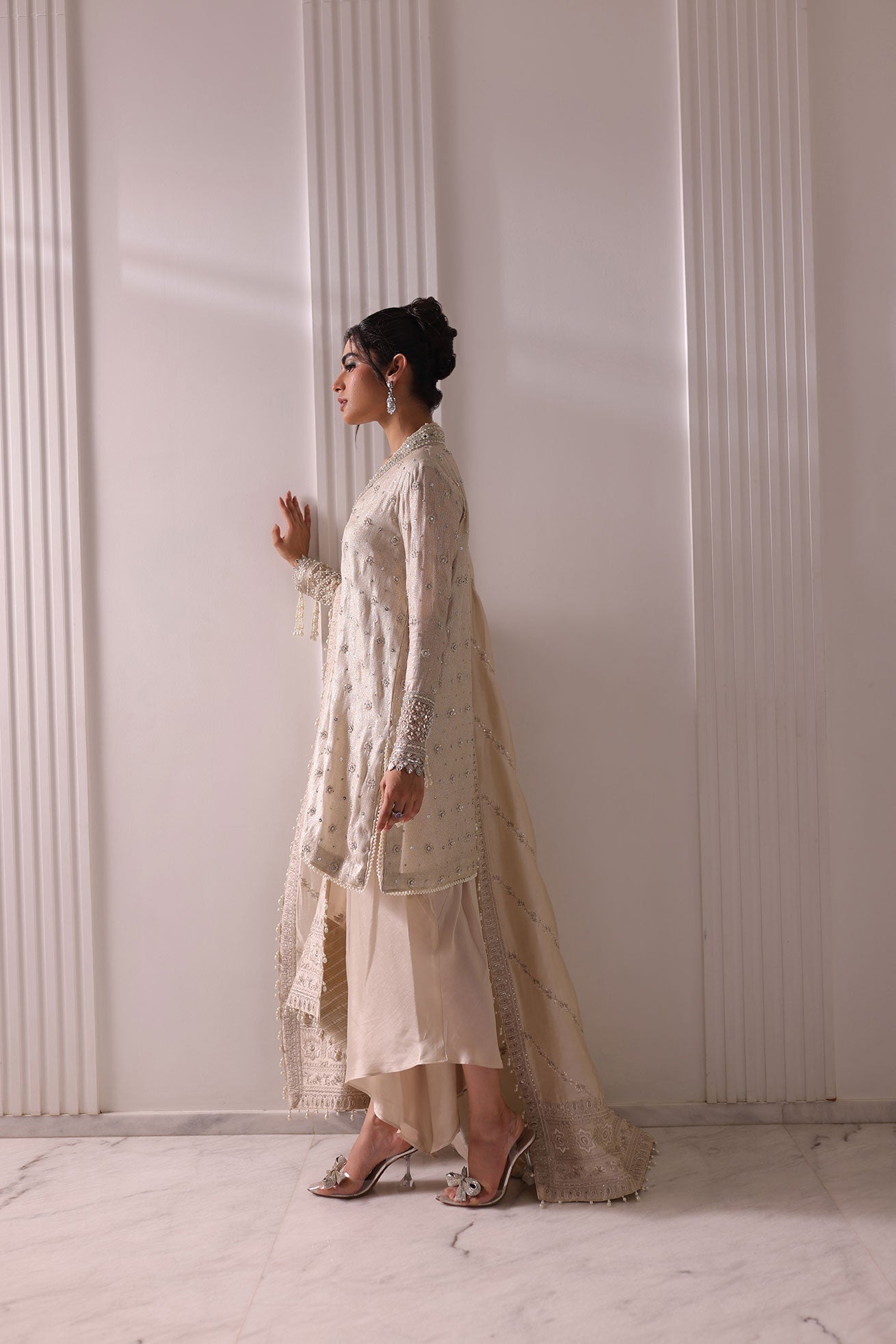 Dhanak | DHANAK COUTURE | Sierra:  SS24HF-3018 OFF WHITE 3Pcs - House Of Hania