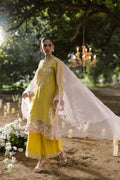 Dhanak | Jardin- Festive Stitched | SS25DU-3206 YELLOW 3Pcs - House Of Hania