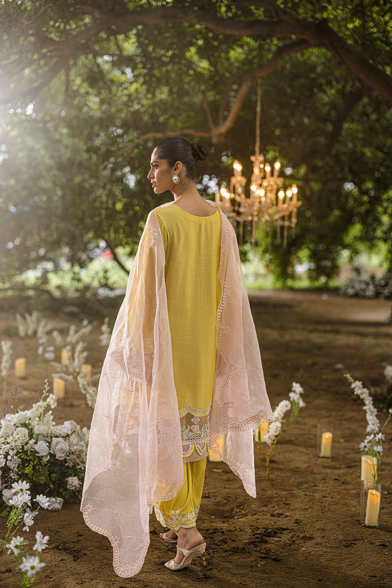 Dhanak | Jardin- Festive Stitched | SS25DU-3206 YELLOW 3Pcs - House Of Hania