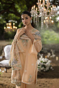 Dhanak | Jardin- Festive Stitched | SS25DU-3207 PEACH 3Pcs - House Of Hania