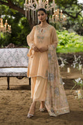 Dhanak | Jardin- Festive Stitched | SS25DU-3207 PEACH 3Pcs - House Of Hania