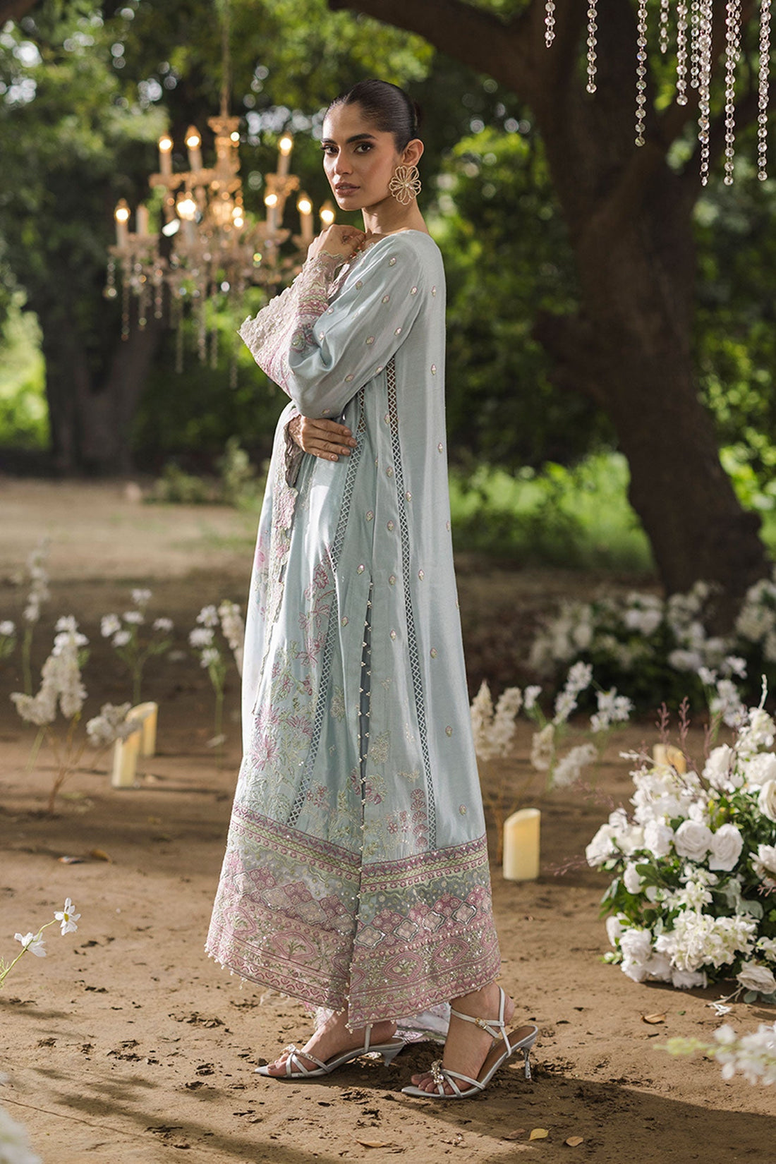 Dhanak | Jardin- Festive Stitched | SS25DU-3208 SKY BLUE 3Pcs - House Of Hania