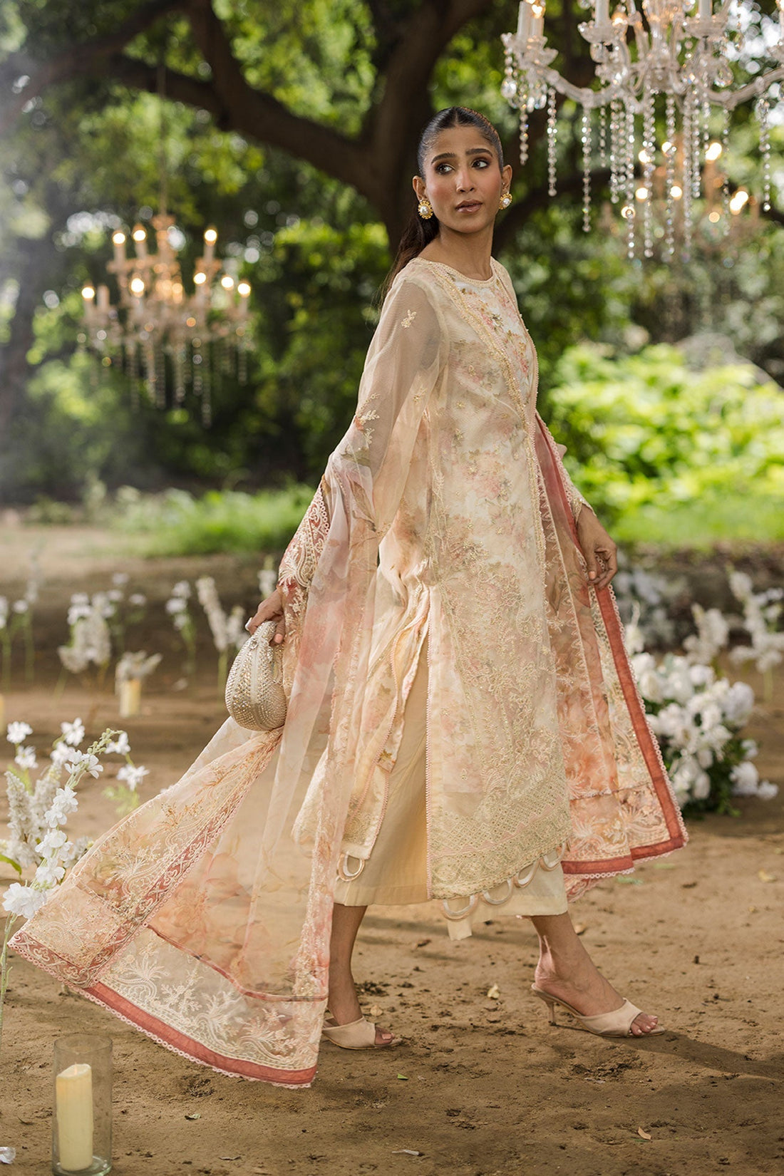 Dhanak | Jardin- Festive Stitched | SS25DU-3210 BEIGE 3Pcs - House Of Hania