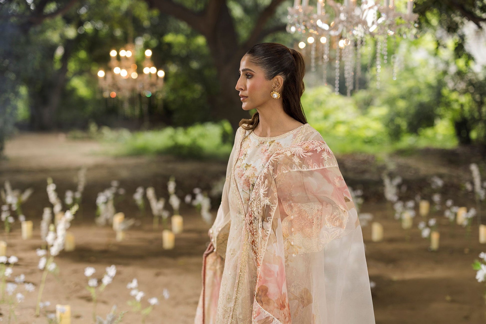 Dhanak | Jardin- Festive Stitched | SS25DU-3210 BEIGE 3Pcs - House Of Hania