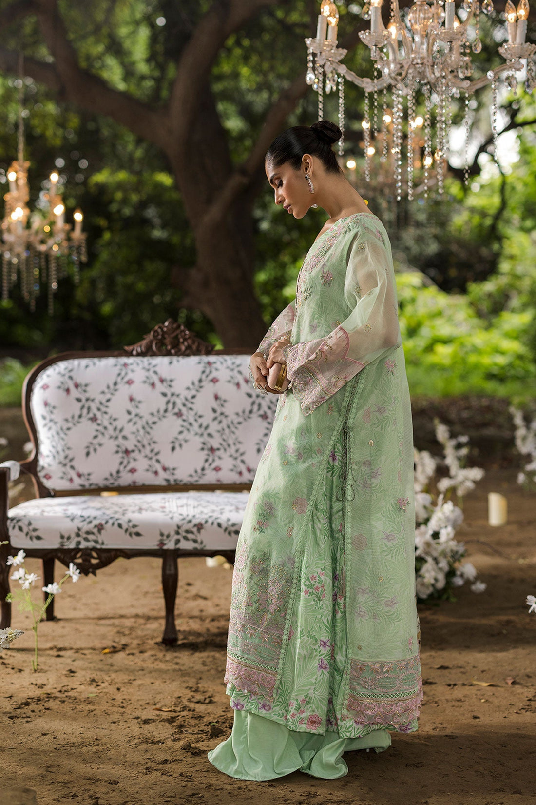 Dhanak | Jardin- Festive Stitched | SS25DU-3211 L-GREEN 3Pcs - House Of Hania