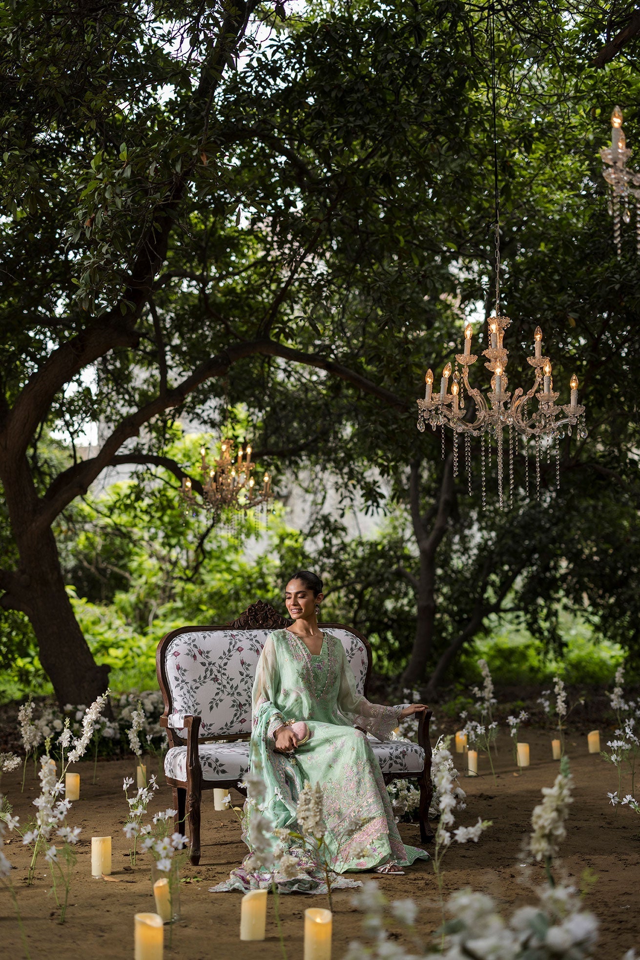 Dhanak | Jardin- Festive Stitched | SS25DU-3211 L-GREEN 3Pcs - House Of Hania