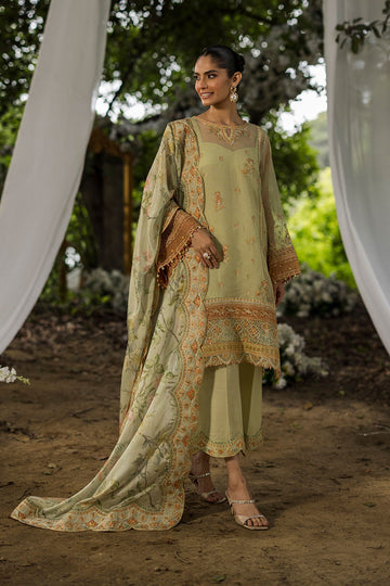 Dhanak | Jardin- Festive Stitched | SS25DU-3212 GREEN 3Pcs - House Of Hania