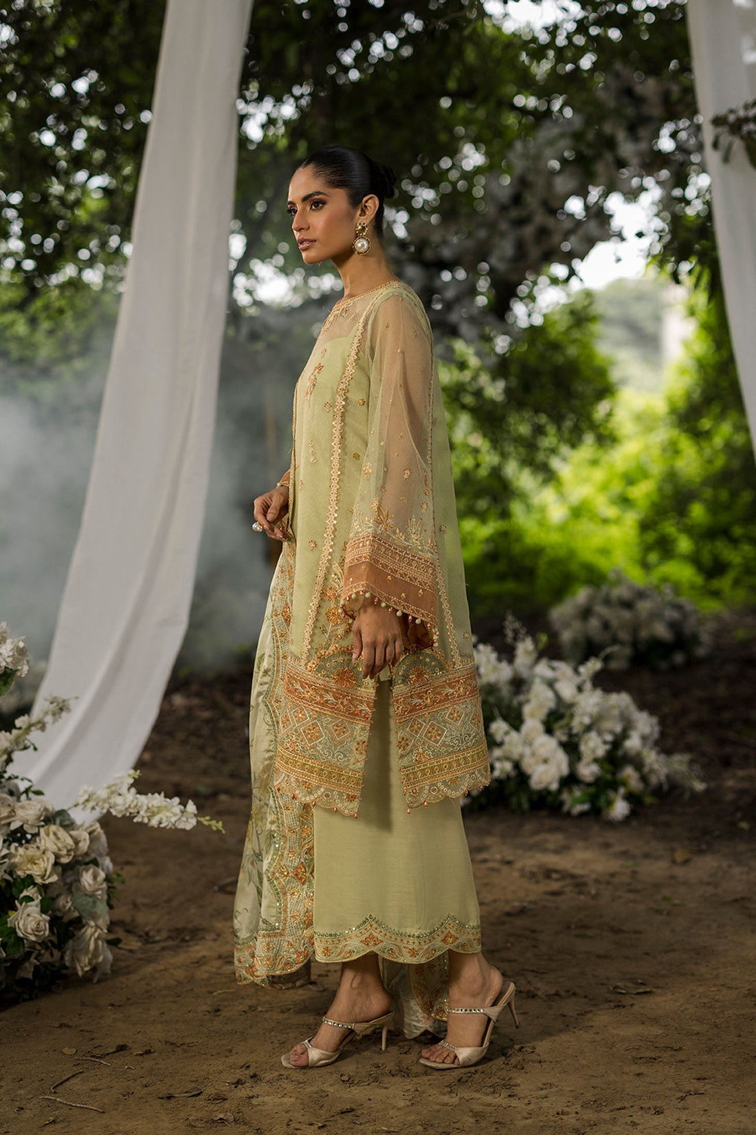 Dhanak | Jardin- Festive Stitched | SS25DU-3212 GREEN 3Pcs - House Of Hania