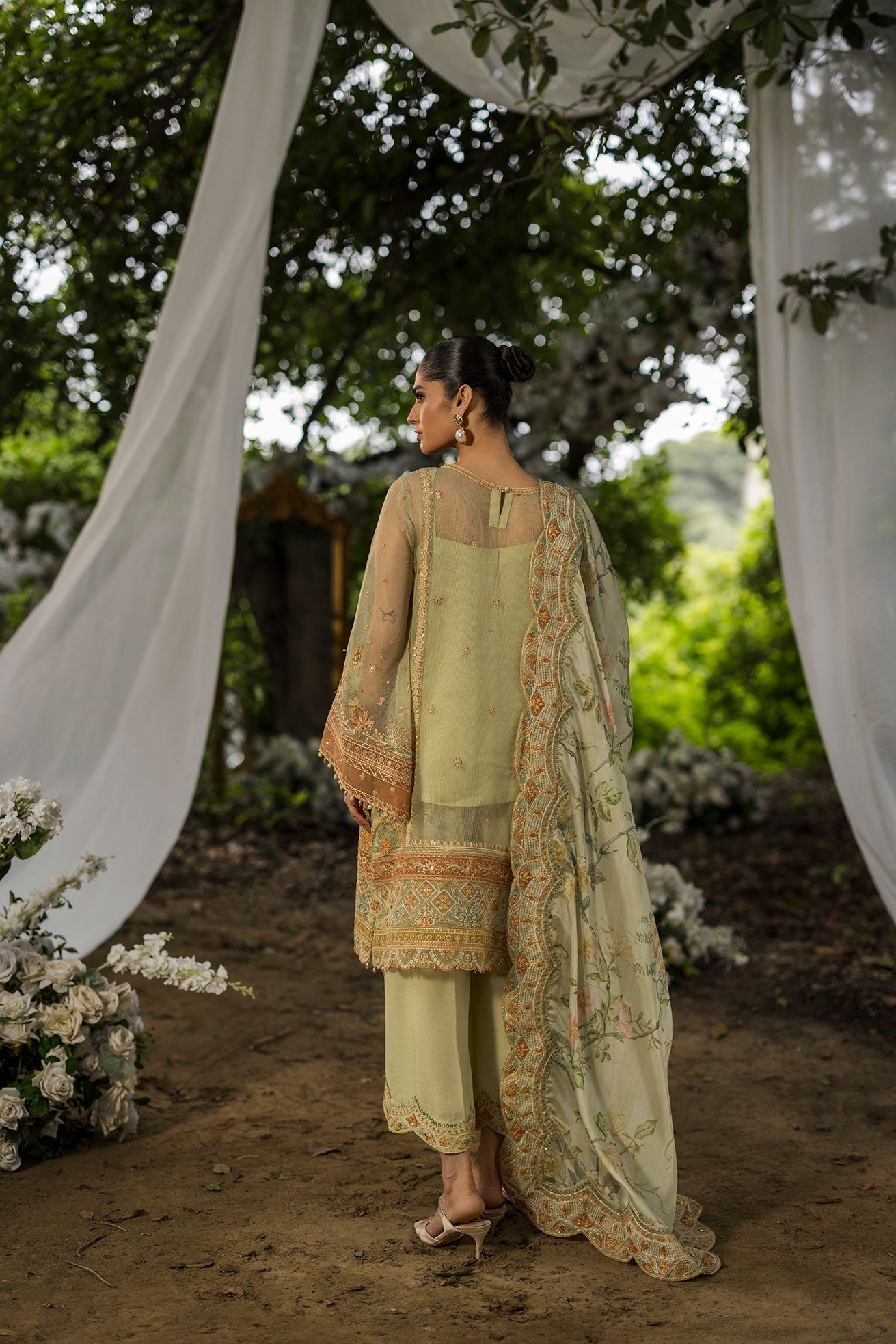 Dhanak | Jardin- Festive Stitched | SS25DU-3212 GREEN 3Pcs - House Of Hania
