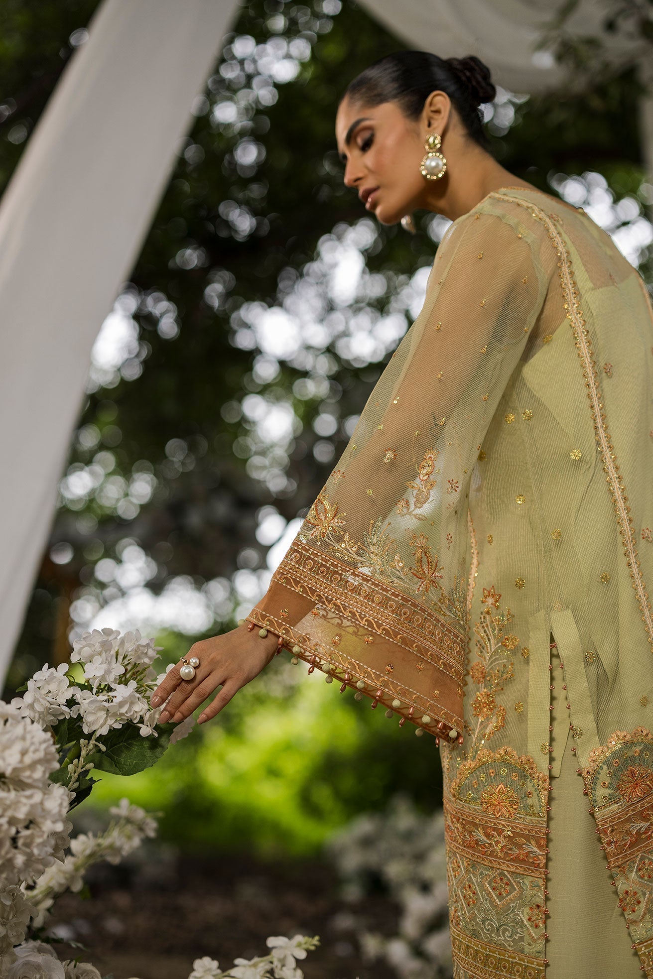 Dhanak | Jardin- Festive Stitched | SS25DU-3212 GREEN 3Pcs - House Of Hania