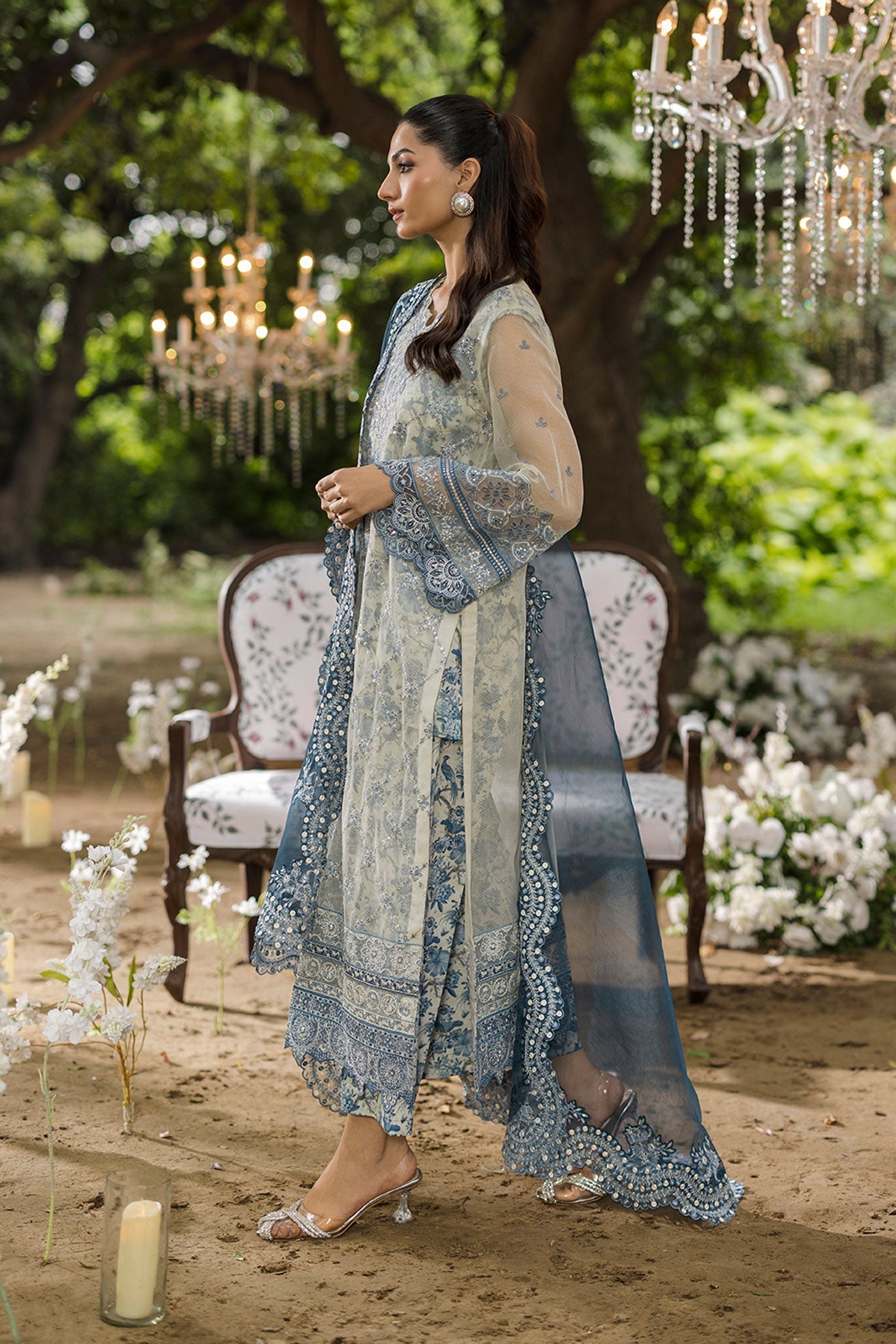 Dhanak | Jardin- Festive Stitched | SS25DU-3213 GREY 3Pcs - House Of Hania