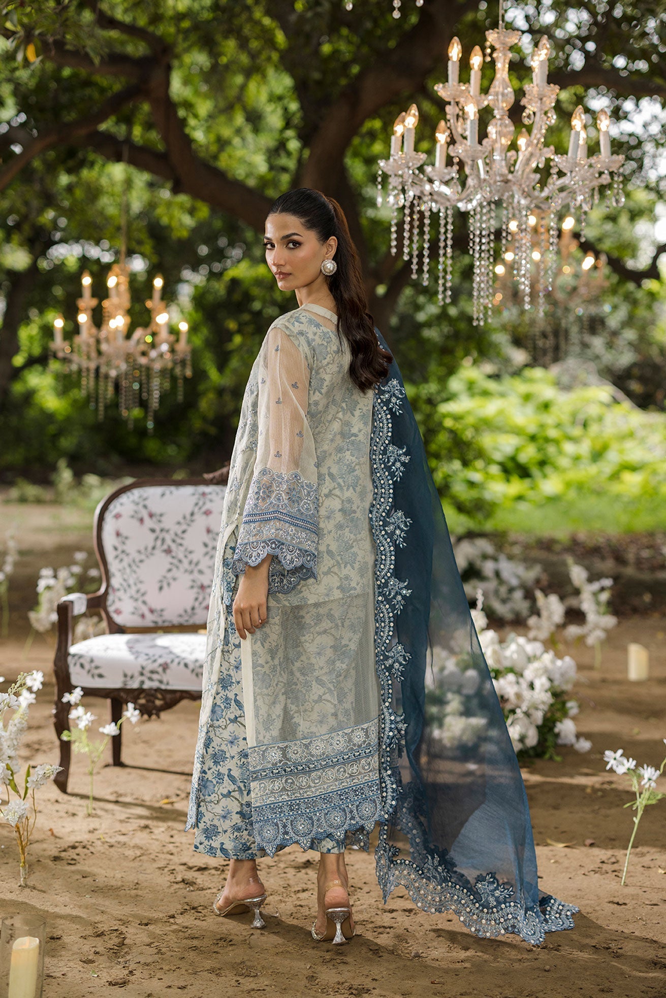 Dhanak | Jardin- Festive Stitched | SS25DU-3213 GREY 3Pcs - House Of Hania