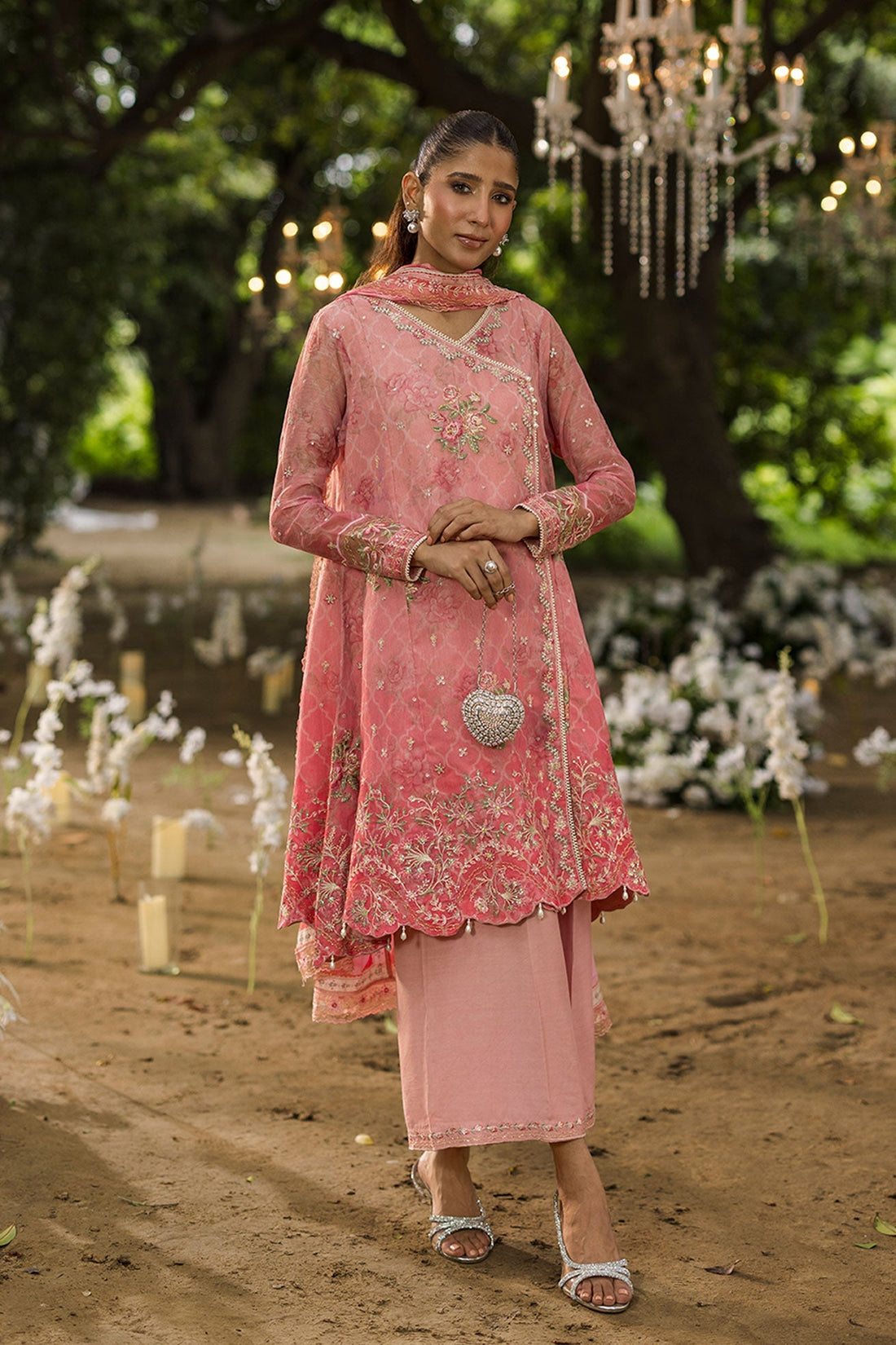 Dhanak | Jardin- Festive Stitched | SS25DU-3214 PINK 3Pcs - House Of Hania
