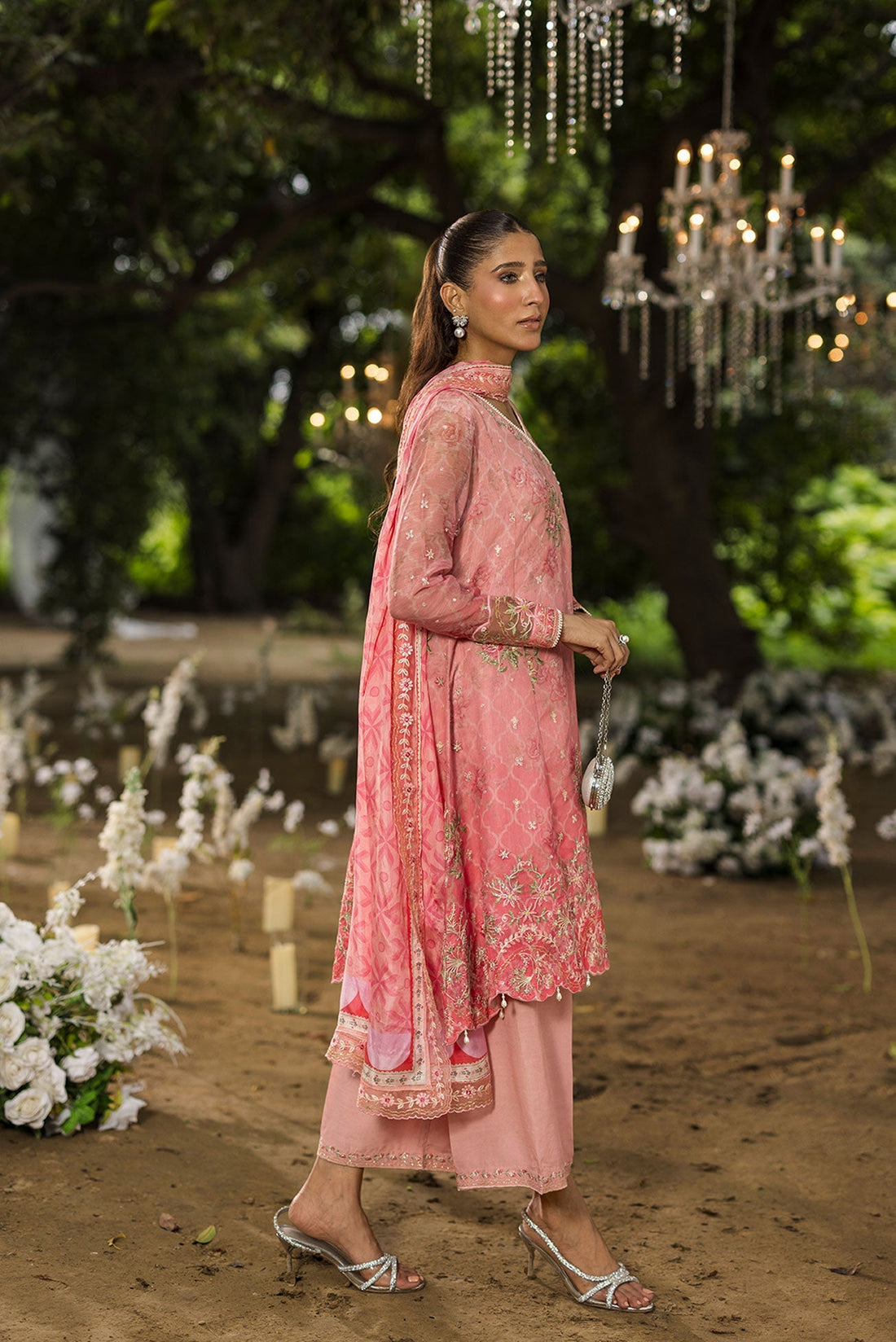 Dhanak | Jardin- Festive Stitched | SS25DU-3214 PINK 3Pcs - House Of Hania