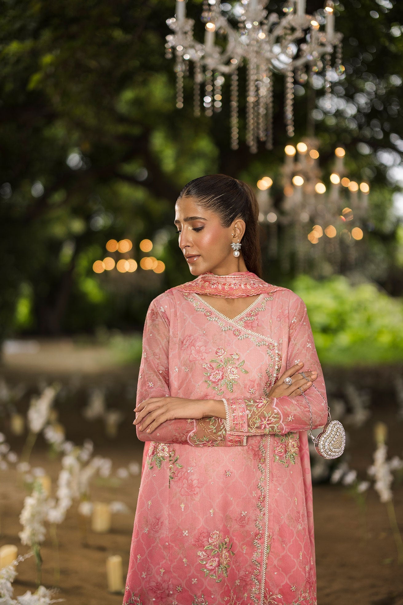 Dhanak | Jardin- Festive Stitched | SS25DU-3214 PINK 3Pcs - House Of Hania