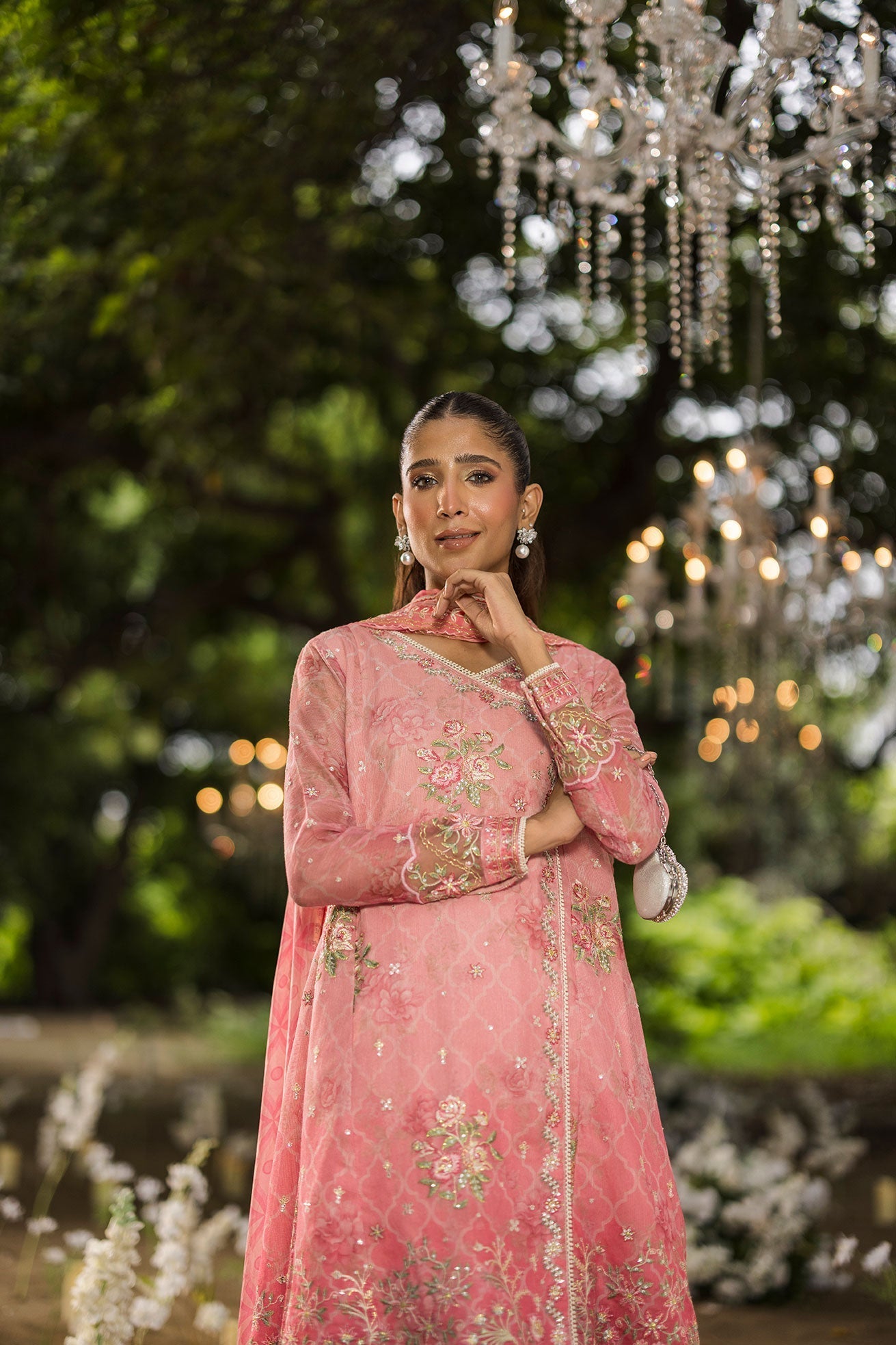 Dhanak | Jardin- Festive Stitched | SS25DU-3214 PINK 3Pcs - House Of Hania