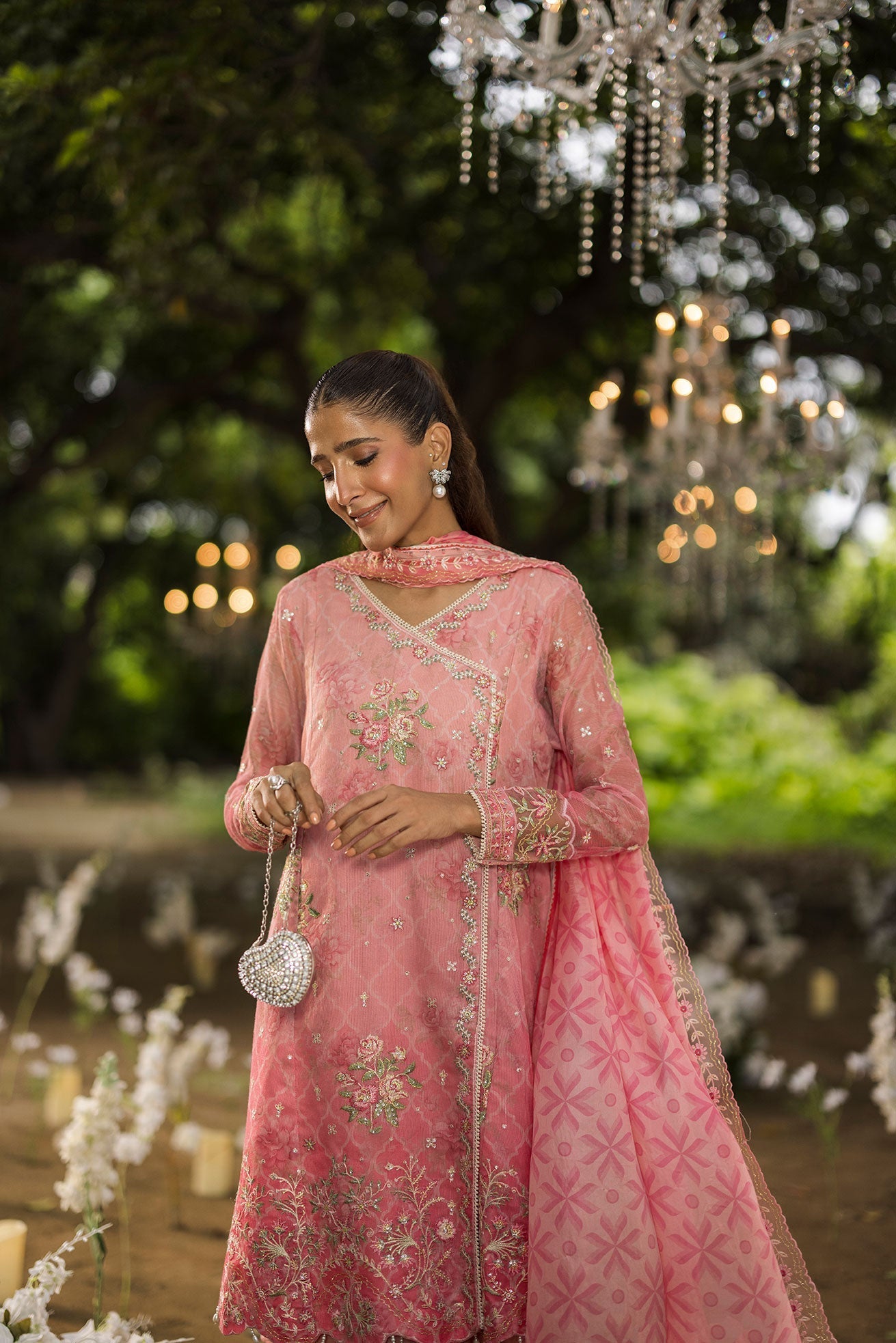 Dhanak | Jardin- Festive Stitched | SS25DU-3214 PINK 3Pcs - House Of Hania