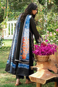 Dhanak | SWISS VOILE | BLACK SWISS VOILE 2PCS EMBROIDERED KURTA WITH TROUSER - House Of Hania