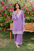 Dhanak | SWISS VOILE | LILAC SWISS VOILE 2PCS EMBROIDERED KURTA WITH TROUSER - House Of Hania