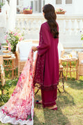 Dhanak | SWISS VOILE | MAGENTA SWISS VOILE 2PCS EMBROIDERED KURTA WITH TROUSER - House Of Hania