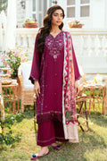 Dhanak | SWISS VOILE | MAGENTA SWISS VOILE 2PCS EMBROIDERED KURTA WITH TROUSER - House Of Hania