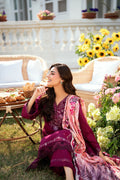 Dhanak | SWISS VOILE | MAGENTA SWISS VOILE 2PCS EMBROIDERED KURTA WITH TROUSER - House Of Hania