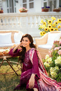Dhanak | SWISS VOILE | MAGENTA SWISS VOILE 2PCS EMBROIDERED KURTA WITH TROUSER - House Of Hania