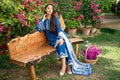 Dhanak | SWISS VOILE | NAVY BLUE SWISS VOILE 2PCS EMBROIDERED KURTA WITH TROUSER - House Of Hania