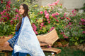 Dhanak | SWISS VOILE | NAVY BLUE SWISS VOILE 2PCS EMBROIDERED KURTA WITH TROUSER - House Of Hania