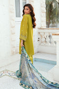 Dhanak | SWISS VOILE | OLIVE GREEN SWISS VOILE 2PCS EMBROIDERED KURTA WITH TROUSER - House Of Hania