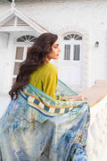Dhanak | SWISS VOILE | OLIVE GREEN SWISS VOILE 2PCS EMBROIDERED KURTA WITH TROUSER - House Of Hania
