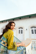 Dhanak | SWISS VOILE | OLIVE GREEN SWISS VOILE 2PCS EMBROIDERED KURTA WITH TROUSER - House Of Hania