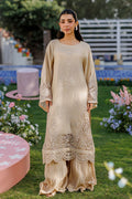 Dhanak | Signature Pret | BEIGE 2PCS EMBROIDERED KURTA WITH TROUSER - House Of Hania