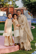 Dhanak | Signature Pret | BEIGE 2PCS EMBROIDERED KURTA WITH TROUSER - House Of Hania