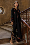Dhanak | Signature Pret | BLACK - 1PCS - EMBROIDERED KAFTAN - House Of Hania