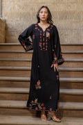 Dhanak | Signature Pret | BLACK - 1PCS - EMBROIDERED KAFTAN - House Of Hania