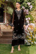 Dhanak | Signature Pret | BLACK 2PCS EMBROIDERED KURTA WITH TROUSER - House Of Hania
