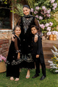 Dhanak | Signature Pret | BLACK 2PCS EMBROIDERED KURTA WITH TROUSER - House Of Hania