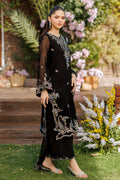 Dhanak | Signature Pret | BLACK 2PCS EMBROIDERED KURTA WITH TROUSER - House Of Hania