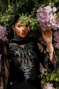 Dhanak | Signature Pret | BLACK 2PCS EMBROIDERED KURTA WITH TROUSER - House Of Hania