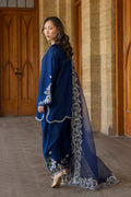Dhanak | Signature Pret | BLUE 2PCS EMBROIDERED KURTA WITH TROUSER - House Of Hania