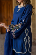 Dhanak | Signature Pret | BLUE 2PCS EMBROIDERED KURTA WITH TROUSER - House Of Hania