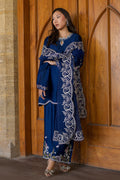 Dhanak | Signature Pret | BLUE 2PCS EMBROIDERED KURTA WITH TROUSER - House Of Hania