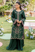 Dhanak | Signature Pret | BOTTLE GREEN 2PCS EMBROIDERED KURTA WITH TROUSER - House Of Hania