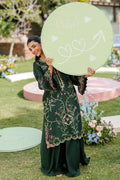 Dhanak | Signature Pret | BOTTLE GREEN 2PCS EMBROIDERED KURTA WITH TROUSER - House Of Hania