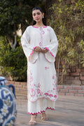 Dhanak | Signature Pret | CREAM 2PCS EMBROIDERED KURTA WITH TROUSER - House Of Hania