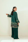Dhanak | Signature Pret | DARK GREEN 2PCS EMBROIDERED KURTA WITH TROUSER - House Of Hania
