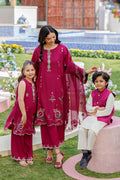 Dhanak | Signature Pret | MAGENTA 2PCS EMBROIDERED KURTA WITH TROUSER - House Of Hania
