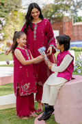 Dhanak | Signature Pret | MAGENTA 2PCS EMBROIDERED KURTA WITH TROUSER - House Of Hania