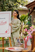 Dhanak | Signature Pret | MINT GREEN 2PCS EMBROIDERED KURTA WITH TROUSER - House Of Hania